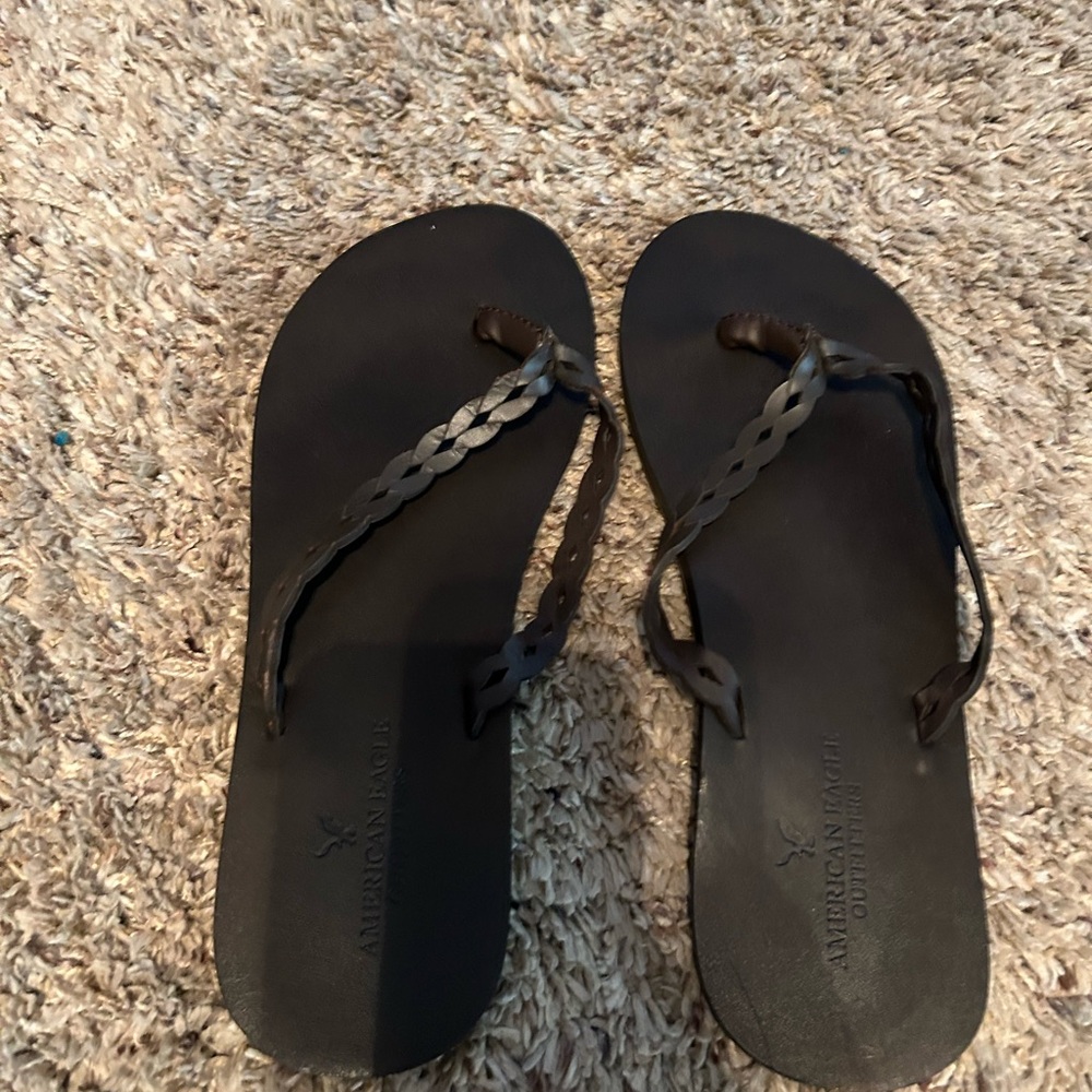 American Eagle Black Flip Flops